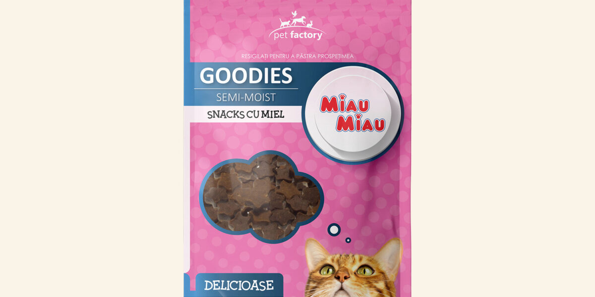 Recompense Pisici MIAU MIAU Snacks Steluțe cu Miel 60g