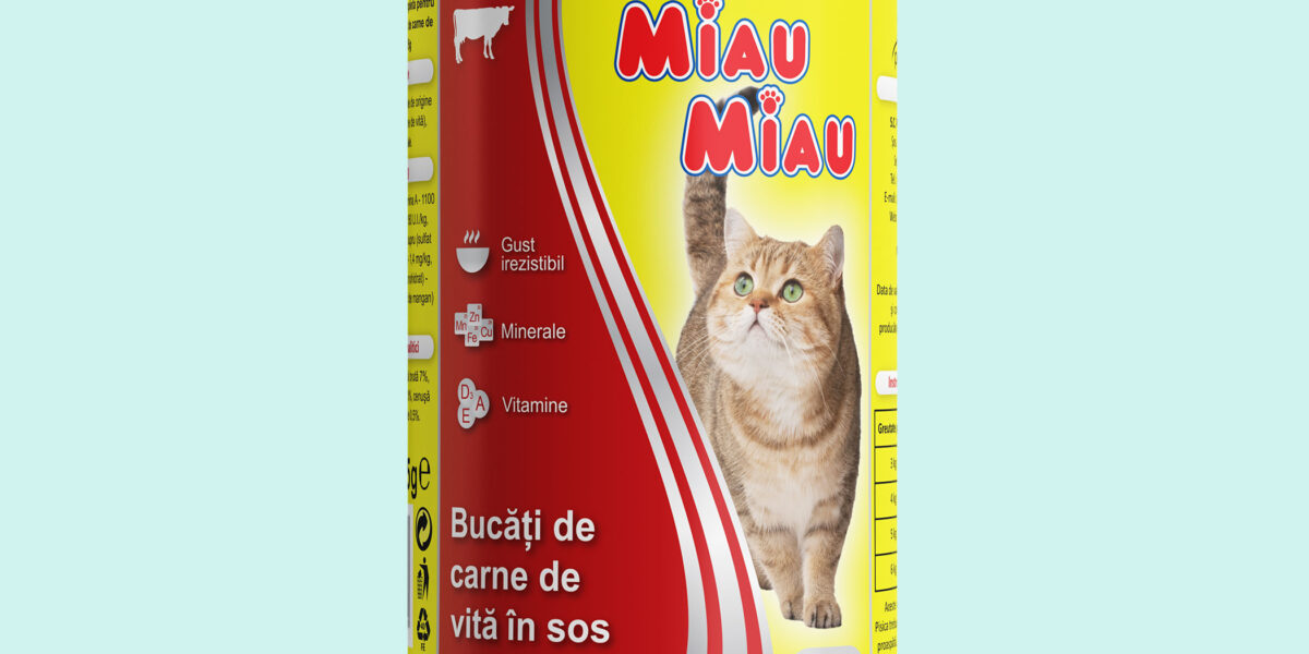 Conserva Pisici MIAU MIAU cu Vita 415g