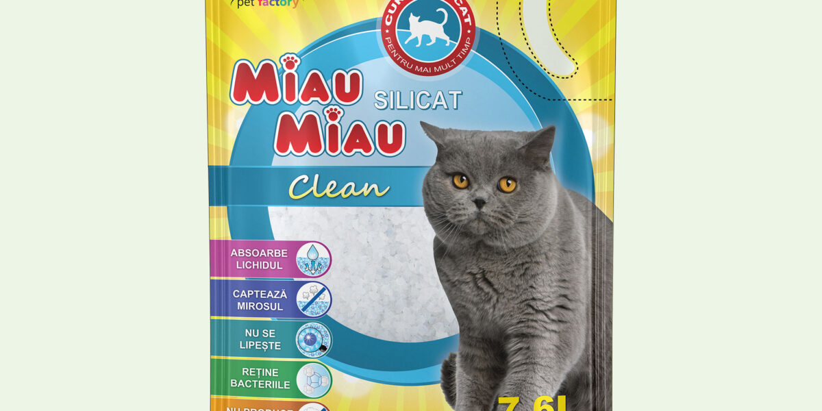 Asternut Igienic Pisici MIAU MIAU Silicat Clean 7,6L