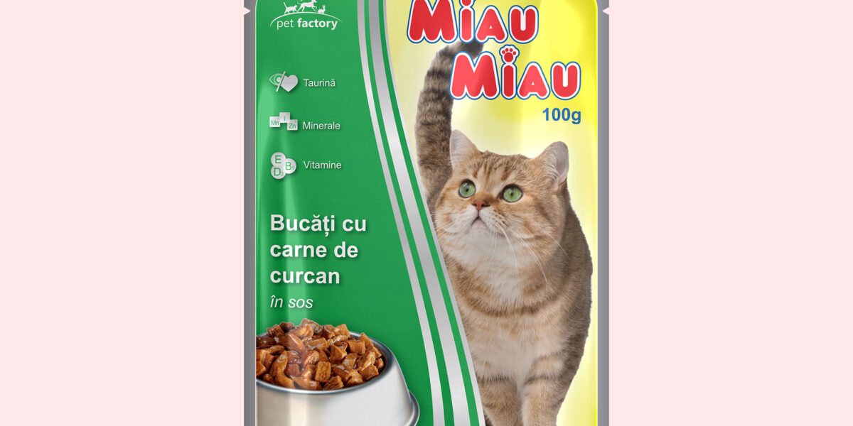 Pliculeț Pisici MIAU MIAU Curcan 100g