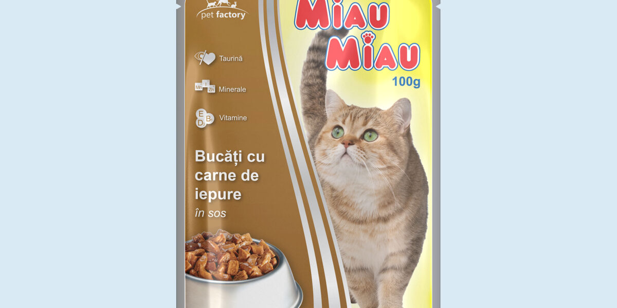 Pliculeț Pisici MIAU MIAU Iepure 100g