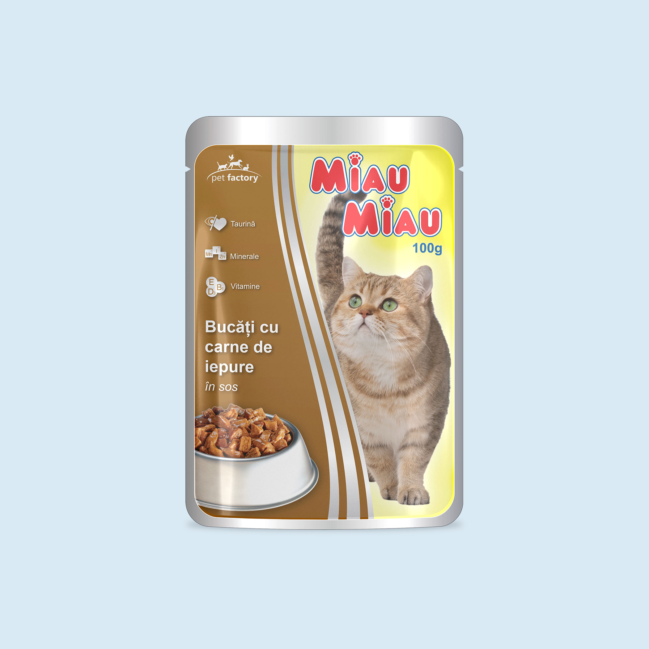 Pliculeț Pisici MIAU MIAU Iepure 100g