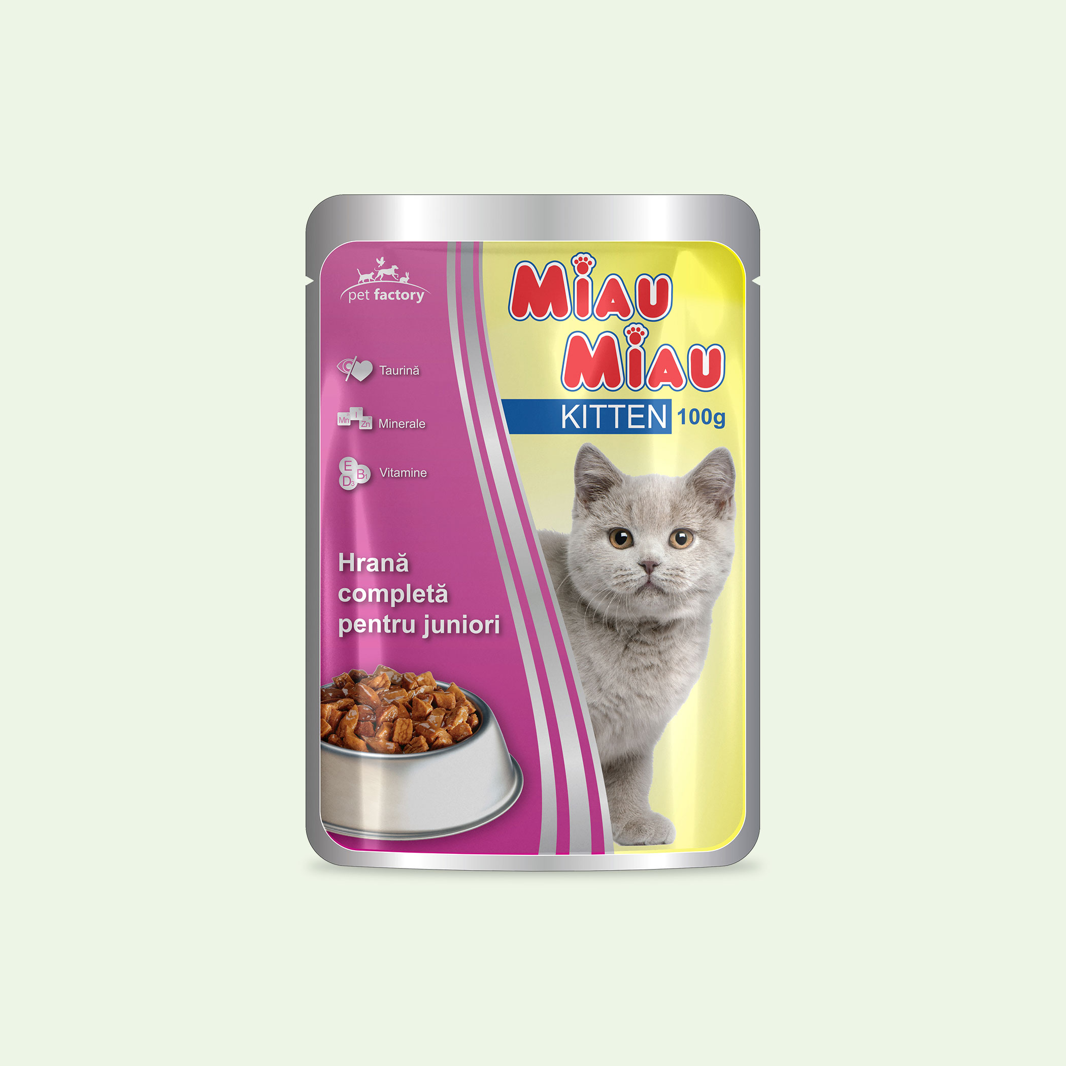 Pliculeț Pisici MIAU MIAU Kitten 100g