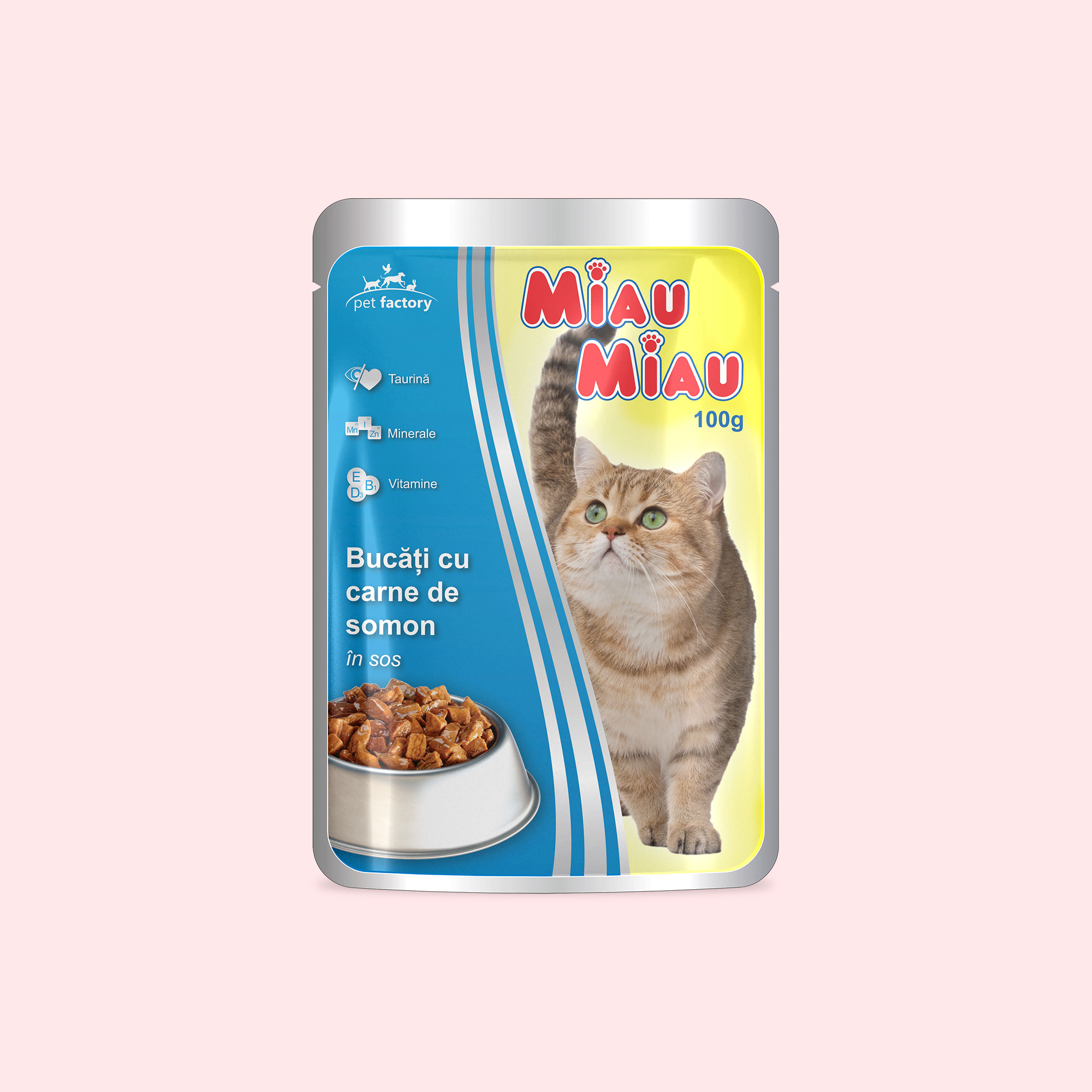 Pliculeț Pisici MIAU MIAU Somon 100g