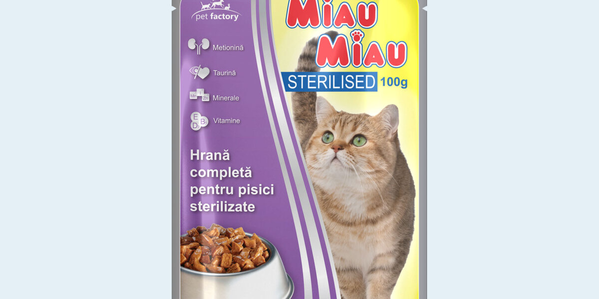 Pliculeț Pisici MIAU MIAU Sterilised 100g