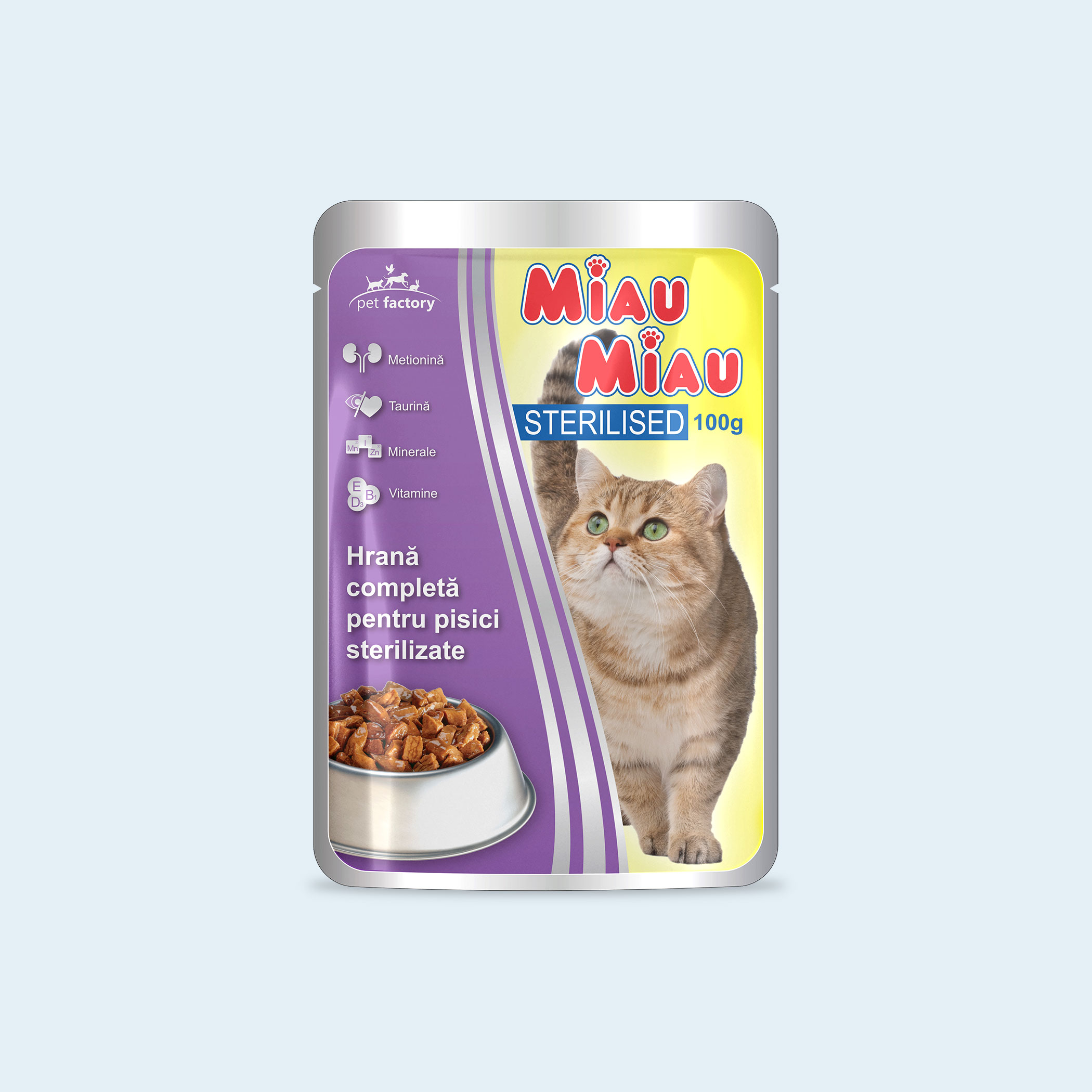 Pliculeț Pisici MIAU MIAU Sterilised 100g