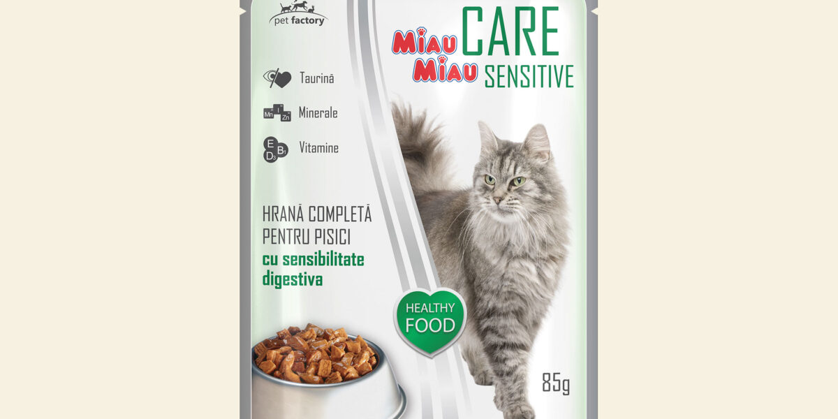 Pliculeț Pisici MIAU MIAU Care Sensitive Ficat 85g