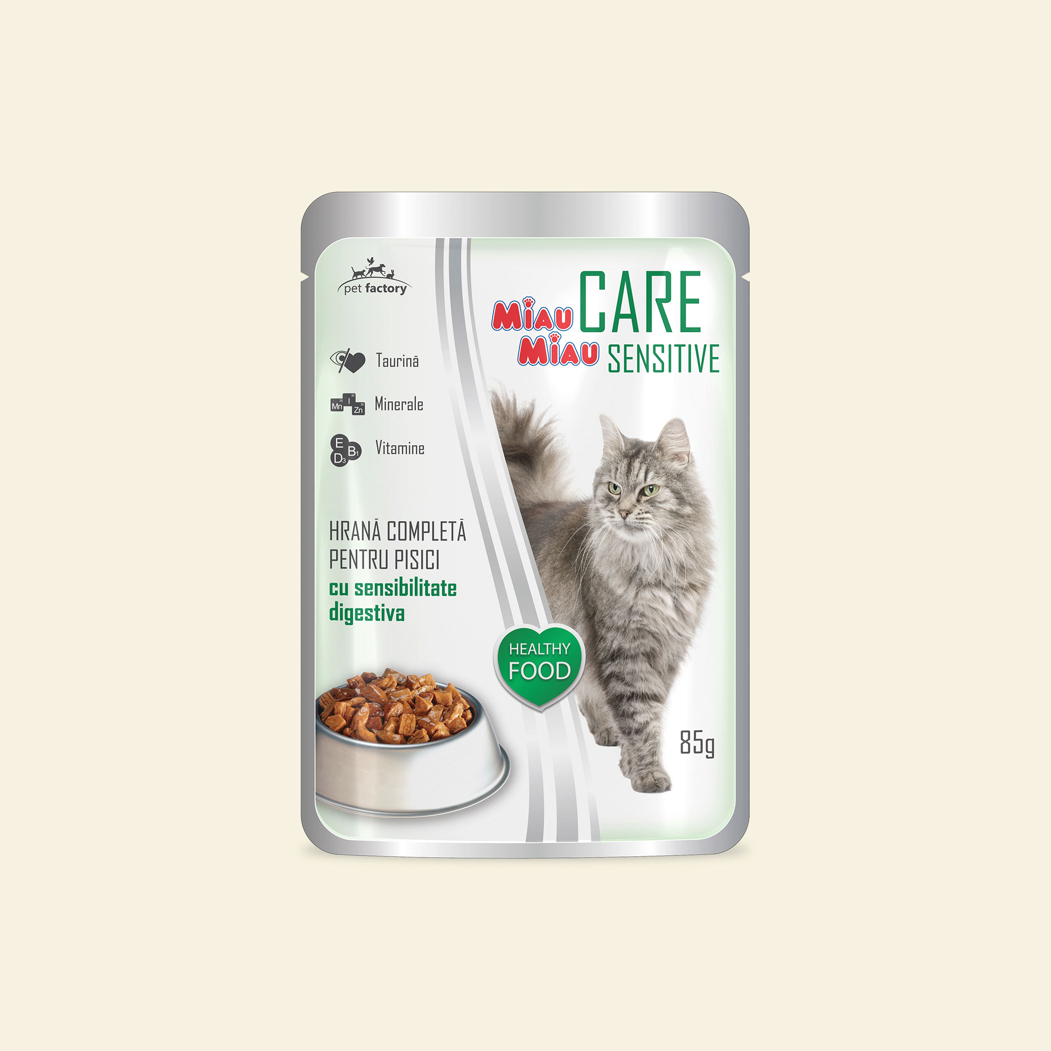 Pliculeț Pisici MIAU MIAU Care Sensitive Ficat 85g