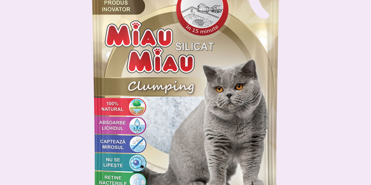 Așternut Igienic Pisici MIAU MIAU Silicat Clumping 5L