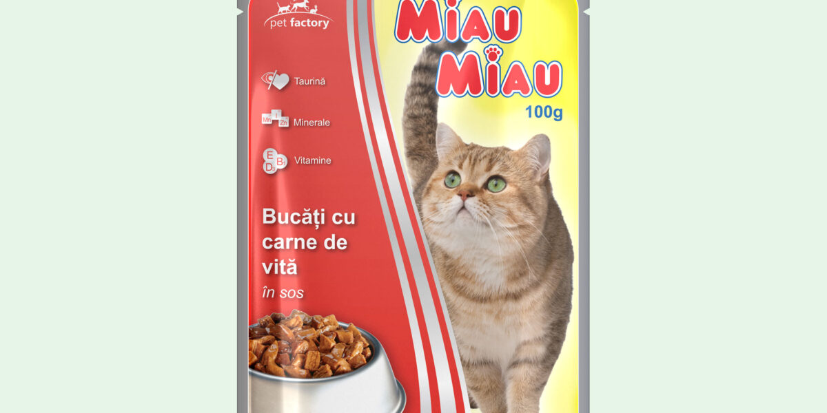 Pliculeț Pisici MIAU MIAU Pui și Ficat 100g