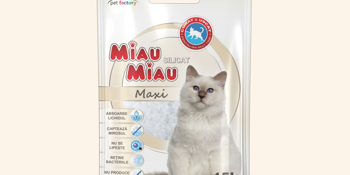 Așternut Igienic Pisici MIAU MIAU Silicat Maxi 15L