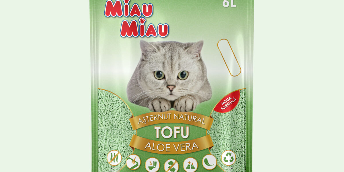 Așternut Igienic Pisici MIAU MIAU Tofu Aloe Vera 6L